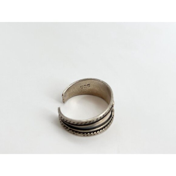 Balinese Inspired Oxidized Beaded 925 Sterling Silver Vintage Ring - sz 4.75 - Picture 8 of 11